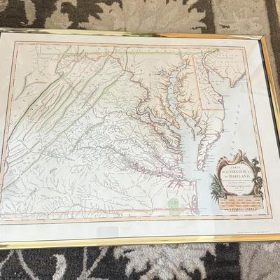 LOT 170F: Vintage Map Poster of Maryland / Virginia
