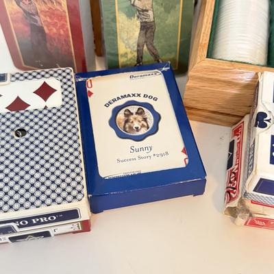 LOT 175F: Poker Night! Several Packs of Cards & Sets of Chips