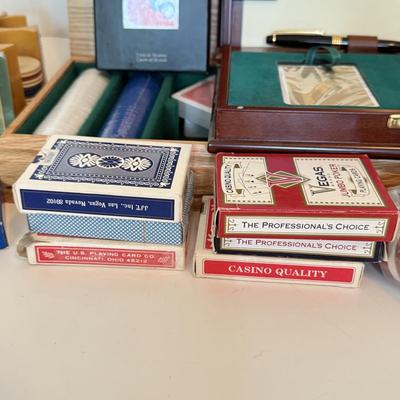 LOT 175F: Poker Night! Several Packs of Cards & Sets of Chips
