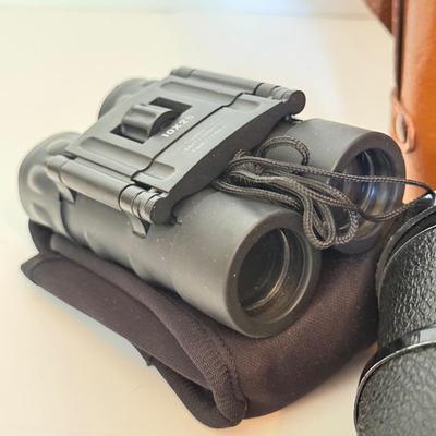 LOT 176F: Vintage Bencon 7x50 Field Binoculars & 10x25 Travel Binoculars