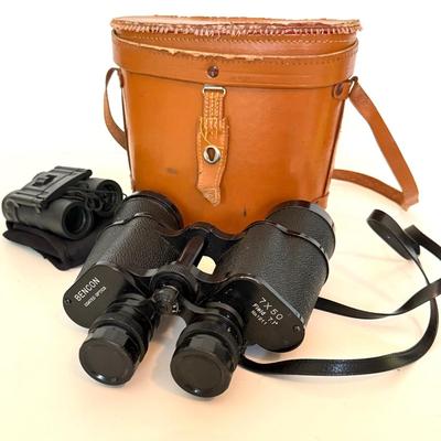 LOT 176F: Vintage Bencon 7x50 Field Binoculars & 10x25 Travel Binoculars