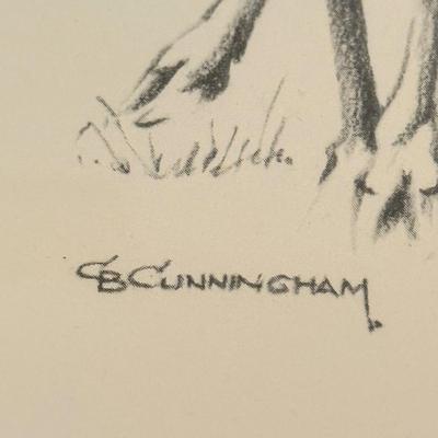 LOT 179F: Signed B Cunningham Animal Drawing