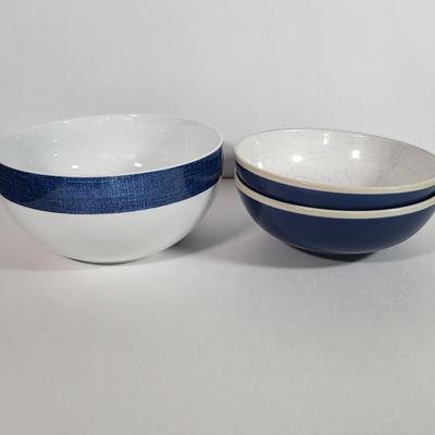 LOT 181K: Collection of Blue and White Ceramic Bowls and Plates