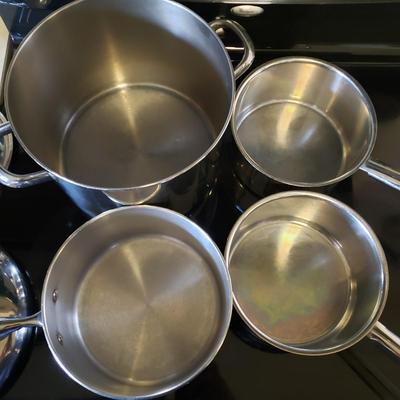 LOT 225K: Large Assortment of Pots and Pans; Cuisinart, Calphalon, and More