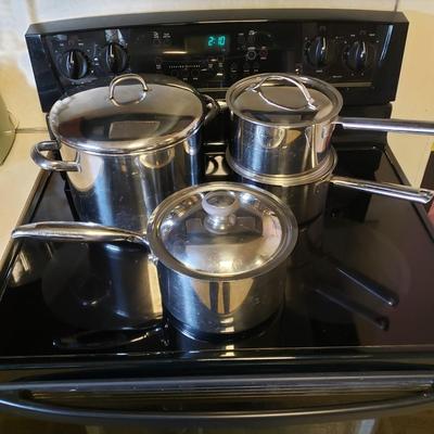 LOT 225K: Large Assortment of Pots and Pans; Cuisinart, Calphalon, and More