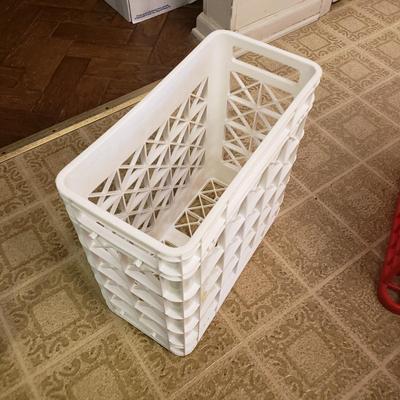 LOT 227K: 3-Tier Metal Shelf, Plastic Organization Shelves, and More