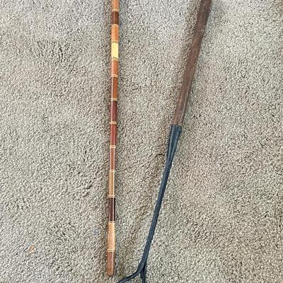 LOT 238F: Wooden Vintage Horse Head Cane & Iron Brander
