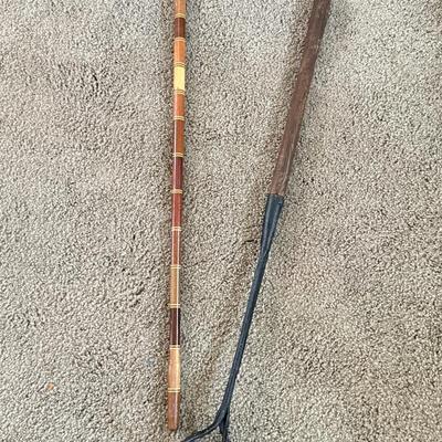 LOT 238F: Wooden Vintage Horse Head Cane & Iron Brander
