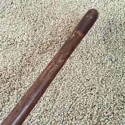 LOT 238F: Wooden Vintage Horse Head Cane & Iron Brander