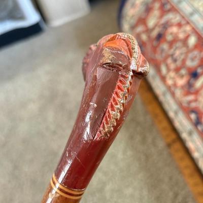 LOT 238F: Wooden Vintage Horse Head Cane & Iron Brander