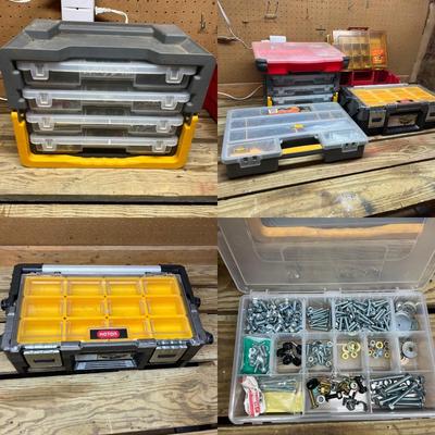 Plastic Organizer Boxes & Tote With Contents (SRF-MG)