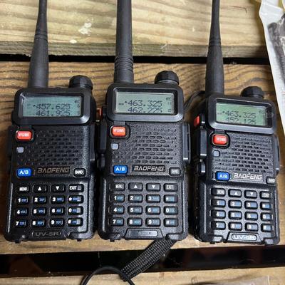 Three Baofeng Portable Two Way Radios, Scanner & Two Handheld CB Radios (SRF-MG)