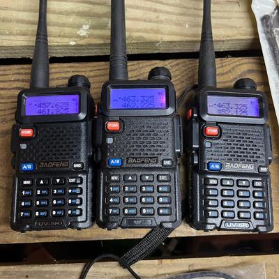 Three Baofeng Portable Two Way Radios, Scanner & Two Handheld CB Radios (SRF-MG)