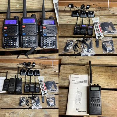 Three Baofeng Portable Two Way Radios, Scanner & Two Handheld CB Radios (SRF-MG)