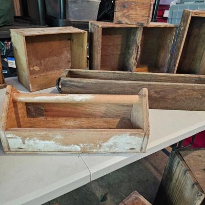 Vintage Wood Containers & Tool Boxes (G-JS)