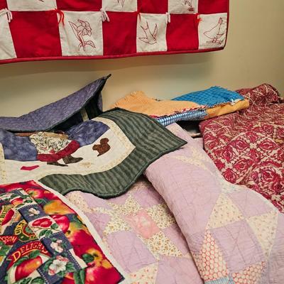 Assorted Quilts, Wall Hangers + Quilt Rack (GB1-JS)