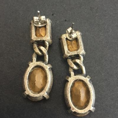 Beautiful, vintage, pink rhinestone earrings
