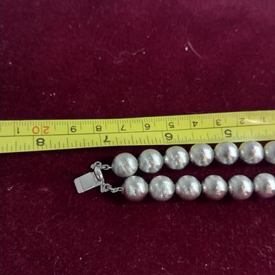Monet Silver Tone Textured Finish Necklace, Bracelet, and Earring Set (#31)
