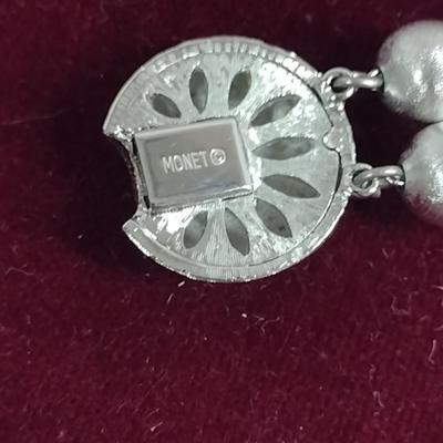 Monet Silver Tone Textured Finish Necklace, Bracelet, and Earring Set (#31)