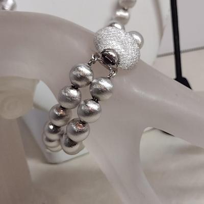 Monet Silver Tone Textured Finish Necklace, Bracelet, and Earring Set (#31)