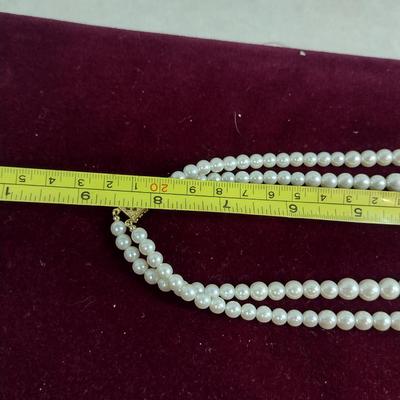 Double Strand Faux Pearl Necklace and Earring Set (#33)