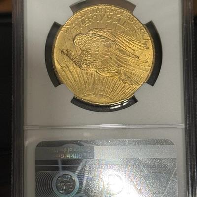 1908 $20 Saint Gaudens GOLD DOUBLE EAGLE MS65 NGC: Coin Worth $3400+ PURE GOLD