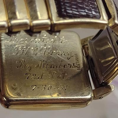Vintage Hamilton Wrist Watch- 10 Karat Gold Filled (#35)