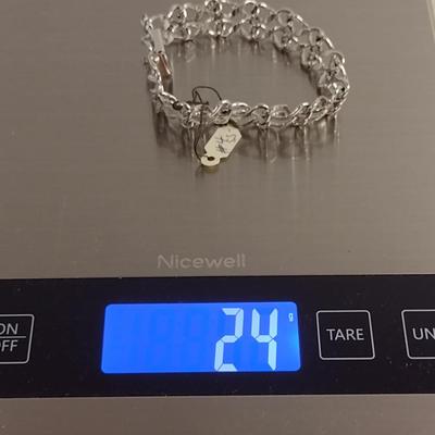 Sterling Silver Bracelet- Approx 7 1/4" Long- Approx Total Weight 24 Grams (#36)
