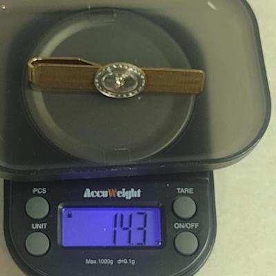 14 Karat Yellow and White Gold Money Clip with Diamond Accent- Total Approx Weight 14.3 Grams (#41)