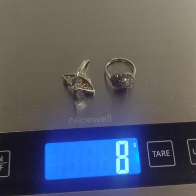 Pair of Sterling Silver and Stone Rings- Approx Total Weight 8.0 Grams (#42)