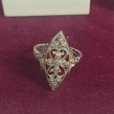 Pair of Sterling Silver and Stone Rings- Approx Total Weight 8.0 Grams (#42)