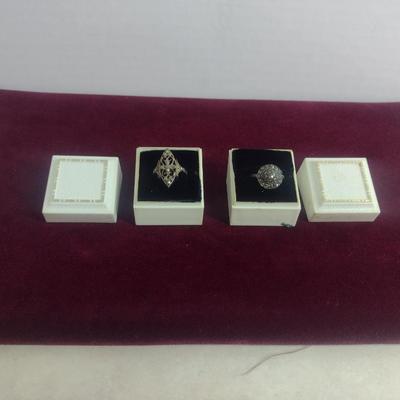 Pair of Sterling Silver and Stone Rings- Approx Total Weight 8.0 Grams (#42)