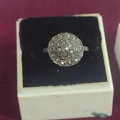 Pair of Sterling Silver and Stone Rings- Approx Total Weight 8.0 Grams (#42)