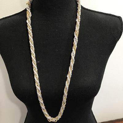 Sale Photo Thumbnail #97: Very nice silver and gold tone fashion necklace. Please see attached photos.