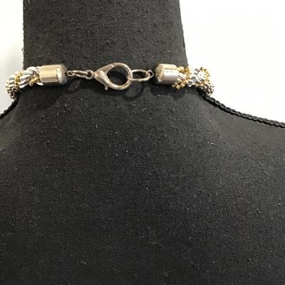 Sale Photo Thumbnail #98: Very nice silver and gold tone fashion necklace. Please see attached photos.