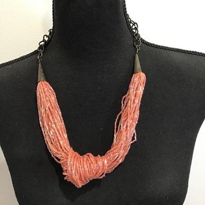 Sale Photo Thumbnail #115: Beautiful vintage glass beaded fashion, statement necklace. Please see attached photos.