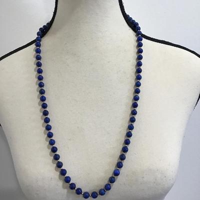 Sale Photo Thumbnail #118: Very nice vintage, blue polished stone, fashion, statement necklace. Please see attached photos.