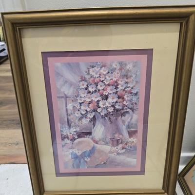 Framed floral art