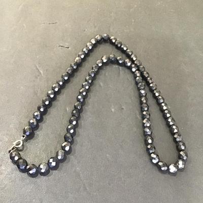 Sale Photo Thumbnail #124: Vintage black glass, beaded fashion, statement necklace. Please see attached photos.