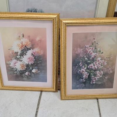 Framed floral art