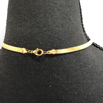 Sale Photo Thumbnail #139: Very nice gold tone, choker style necklace. Please see attached photos.