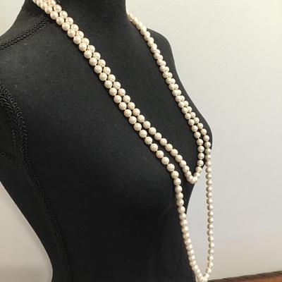 Sale Photo Thumbnail #144: Very nice vintage glass beaded pearl necklace. Please see attached photos.