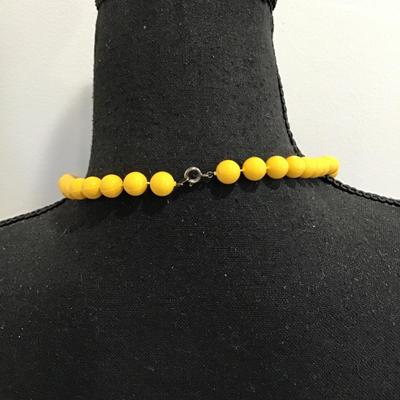 Sale Photo Thumbnail #153: Very nice vintage, yellow beaded statement necklace. Please see attached photos.