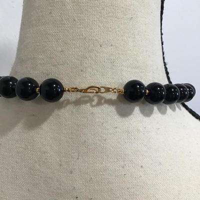 Sale Photo Thumbnail #159: Very nice black beaded choker style necklace. Please see attached photos.