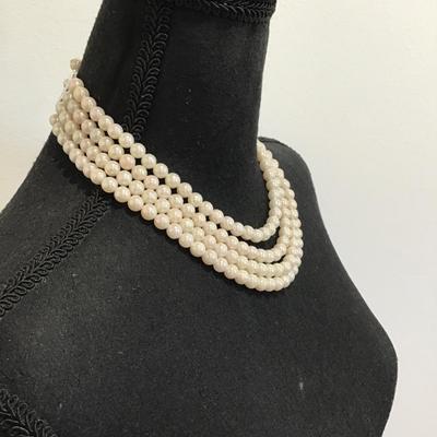 Sale Photo Thumbnail #161: Beautiful vintage, multi strand pearl necklace. Please see attached photos.