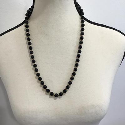 Sale Photo Thumbnail #167: Very nice black beaded vintage, Monet, fashion, statement necklace. Please see attached photos.