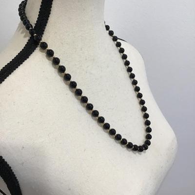 Sale Photo Thumbnail #168: Very nice black beaded vintage, Monet, fashion, statement necklace. Please see attached photos.