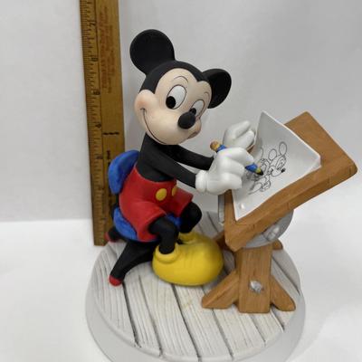 Walt Disney Mickey Mouse sel portrait figurine with postcard