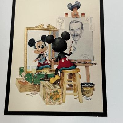Walt Disney Mickey Mouse sel portrait figurine with postcard