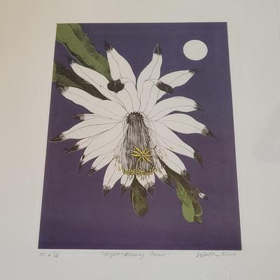 Peter Loewer "Night-Blooming Cereus" Pencil Signed Print (BR1-EL)